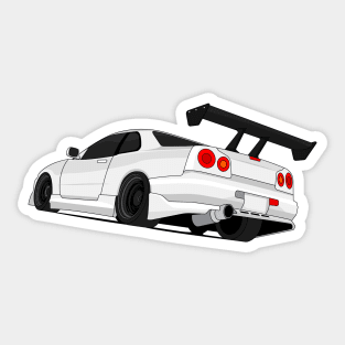 SKYLINE GTR R34 WHITE Sticker